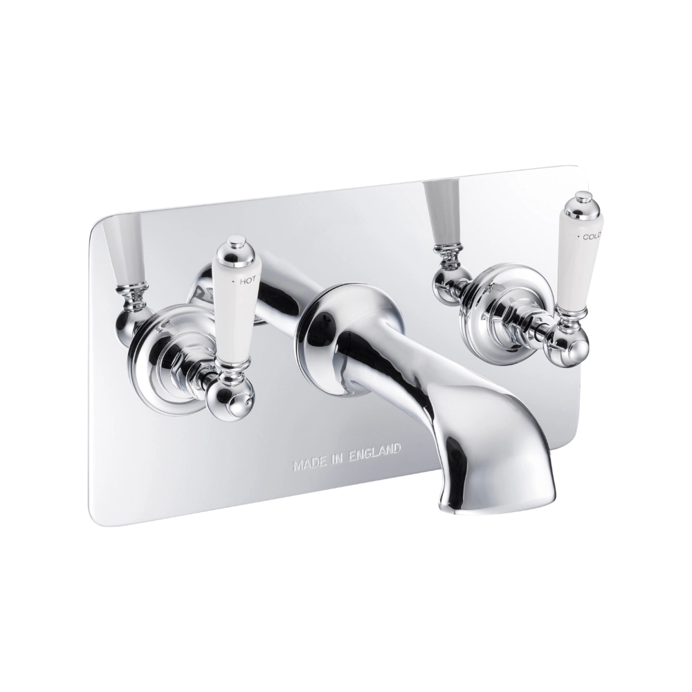 Hurlingham Wall-Mounted Bath Filler With Concealing Plate chrome
