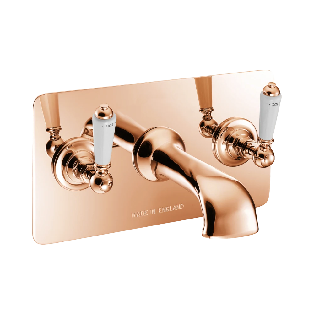 Hurlingham Wall-Mounted Bath Filler With Concealing Plate copper