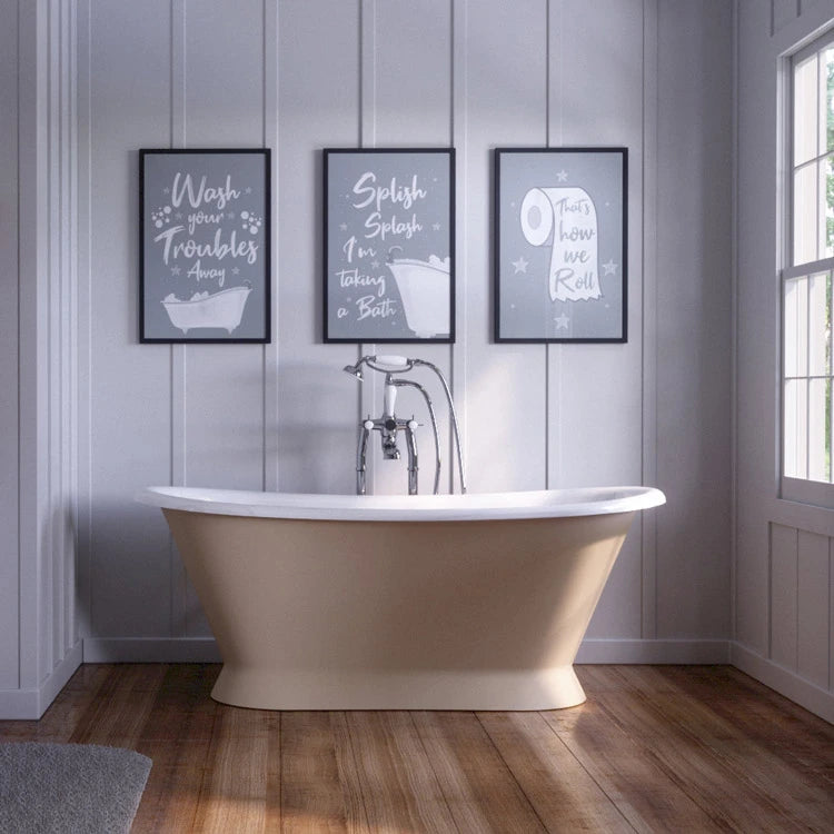 Hurlingham Chaucer Cast Iron Roll Top Bath lifestyle image, Bespoke Painted, 1680mm x 760mm